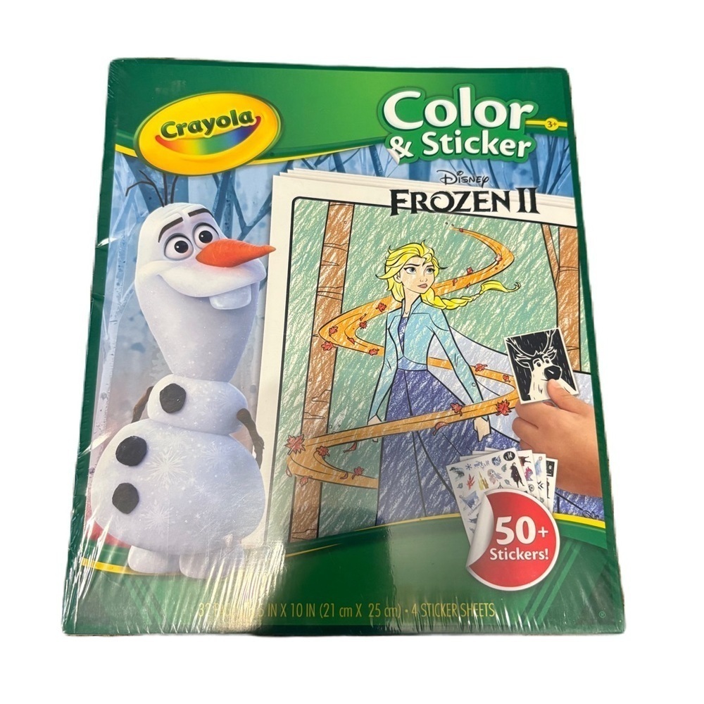 Crayola Frozen II Color & Sticker Book - Green NEW Vintage Disney